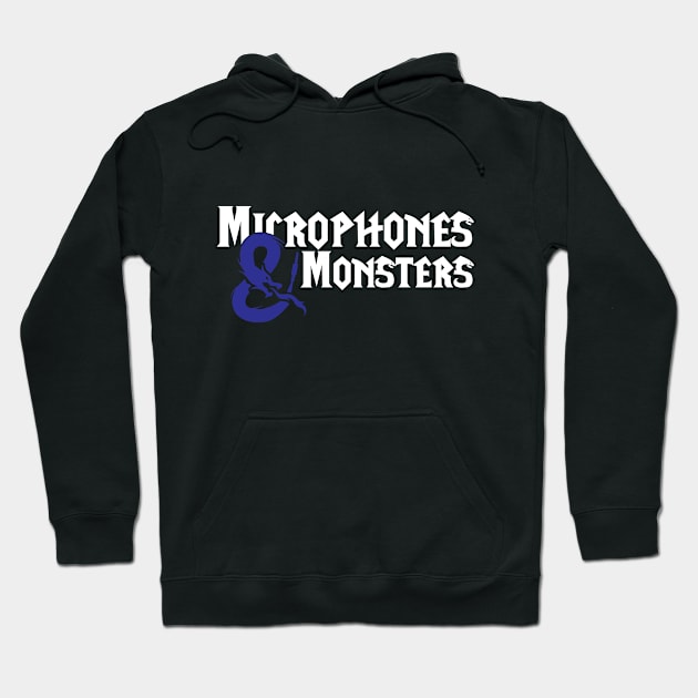 White Blue Full Logo Hoodie by Microphones and Monsters